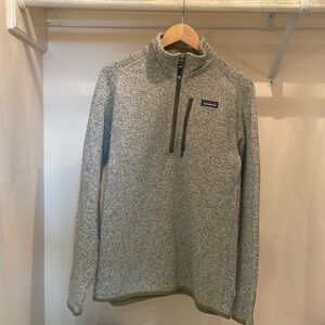 Men’s Patagonia 1/4 Zip - Large (Cream / Olive Color)